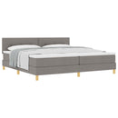 vidaXL Boxrugós ágy párnával fejtámlával Tópszínű 200 x 200 cm szövet