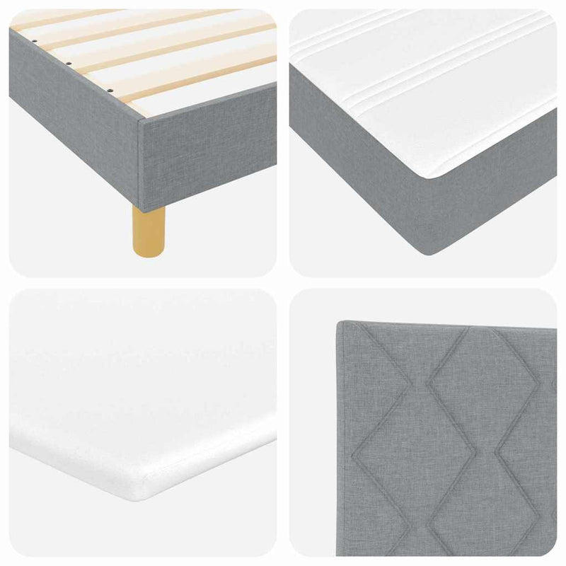 vidaXL Boxspring ágy matraccal Világosszürke 80 x 200 cm szövet