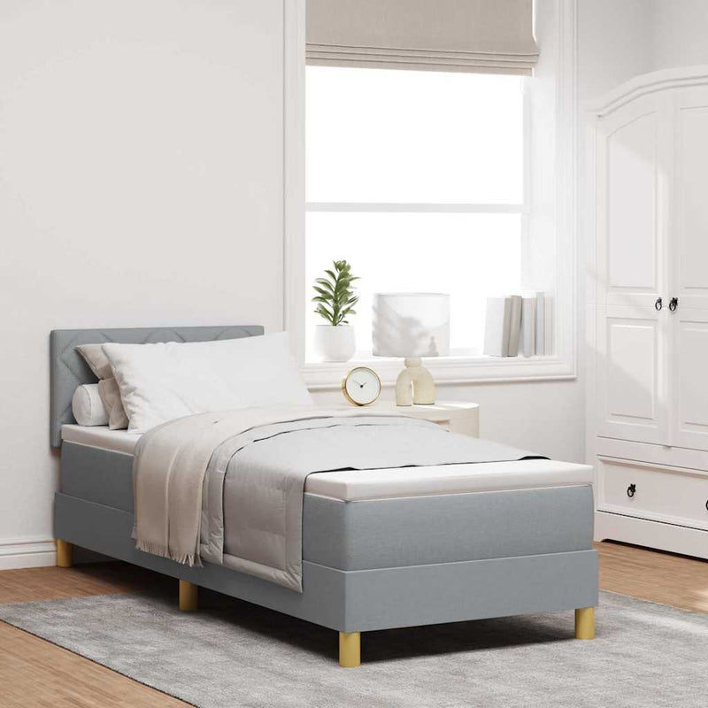 vidaXL Boxspring ágy matraccal Világosszürke 80 x 200 cm szövet