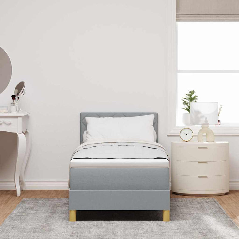 vidaXL Boxspring ágy matraccal Világosszürke 80 x 200 cm szövet