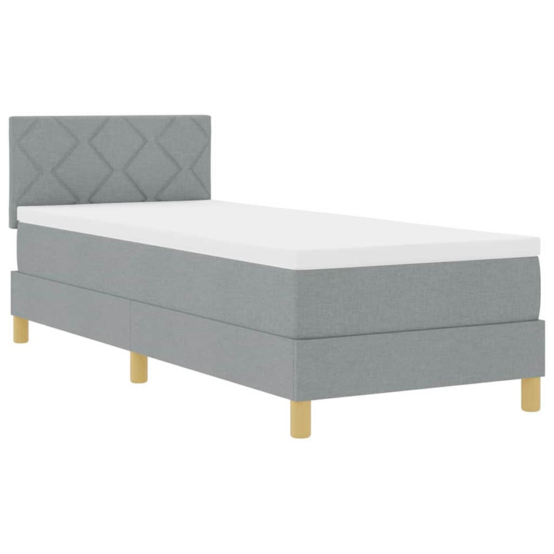 vidaXL Boxspring ágy matraccal Világosszürke 80 x 200 cm szövet