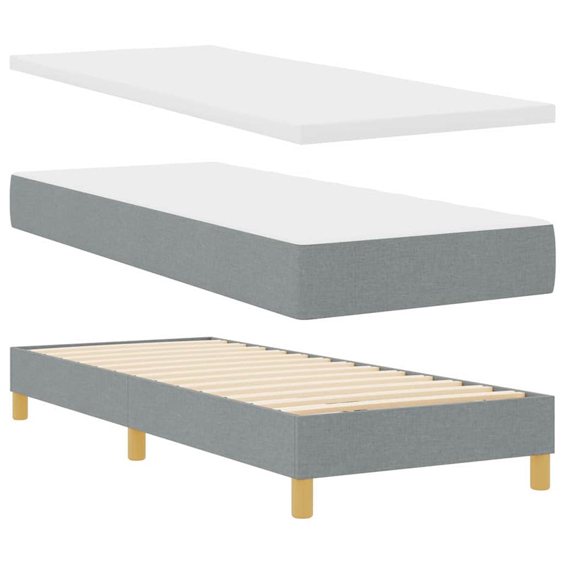 vidaXL Boxspring ágy matraccal Világosszürke 80 x 200 cm szövet