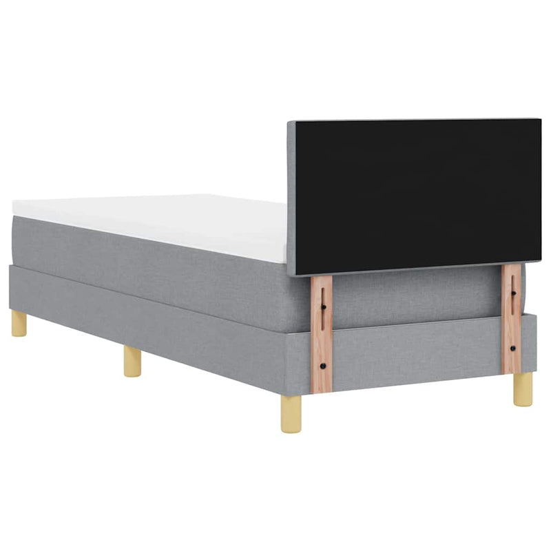 vidaXL Boxspring ágy matraccal Világosszürke 80 x 200 cm szövet