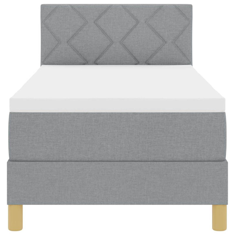vidaXL Boxspring ágy matraccal Világosszürke 80 x 200 cm szövet