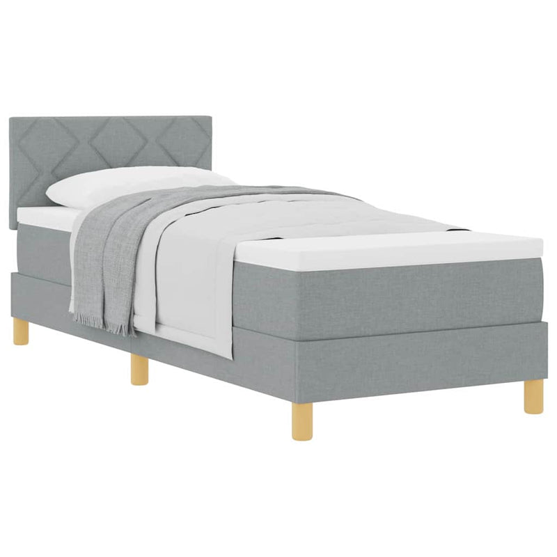 vidaXL Boxspring ágy matraccal Világosszürke 80 x 200 cm szövet