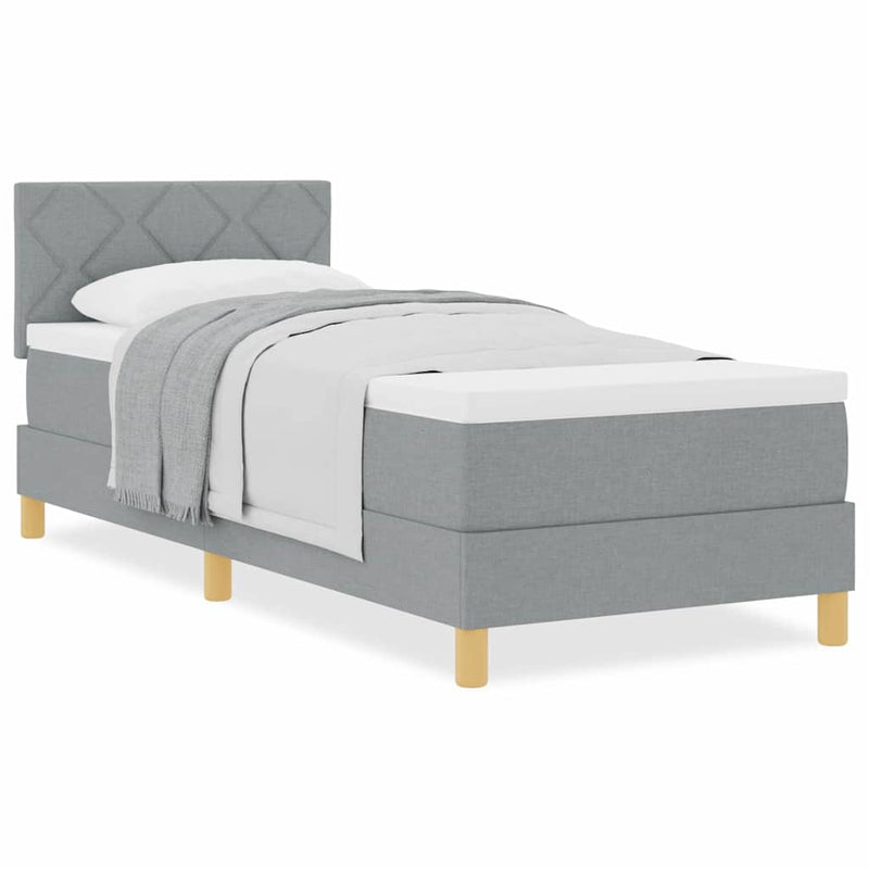 vidaXL Boxspring ágy matraccal Világosszürke 80 x 200 cm szövet
