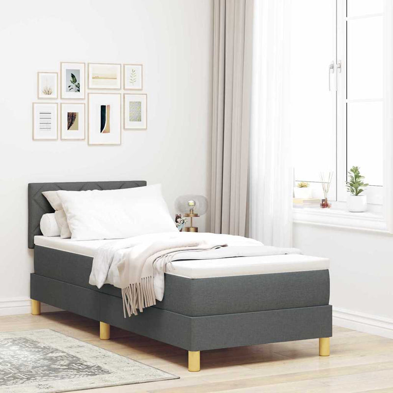 vidaXL Boxspring ágy matraccal Sötétszürke 80 x 200 cm szövet