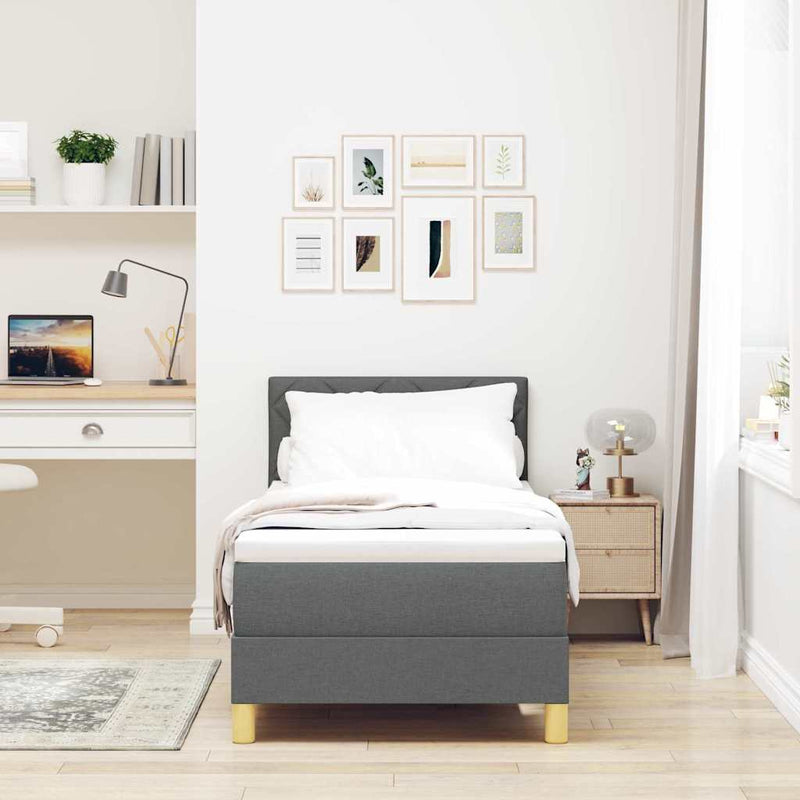 vidaXL Boxspring ágy matraccal Sötétszürke 80 x 200 cm szövet