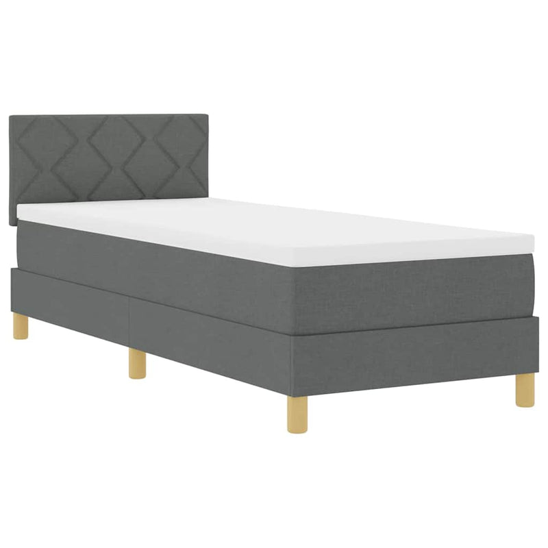 vidaXL Boxspring ágy matraccal Sötétszürke 80 x 200 cm szövet
