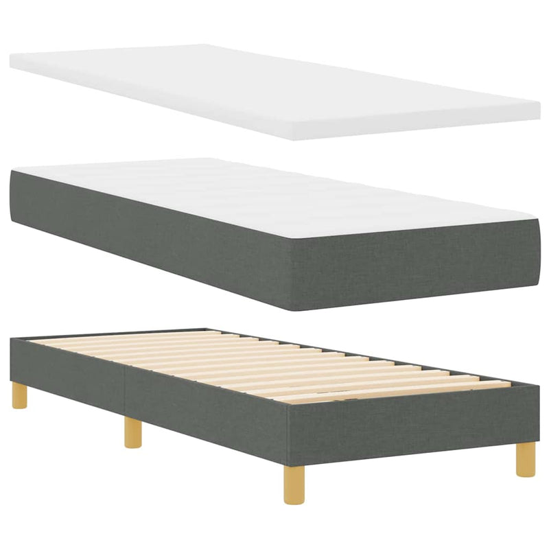vidaXL Boxspring ágy matraccal Sötétszürke 80 x 200 cm szövet