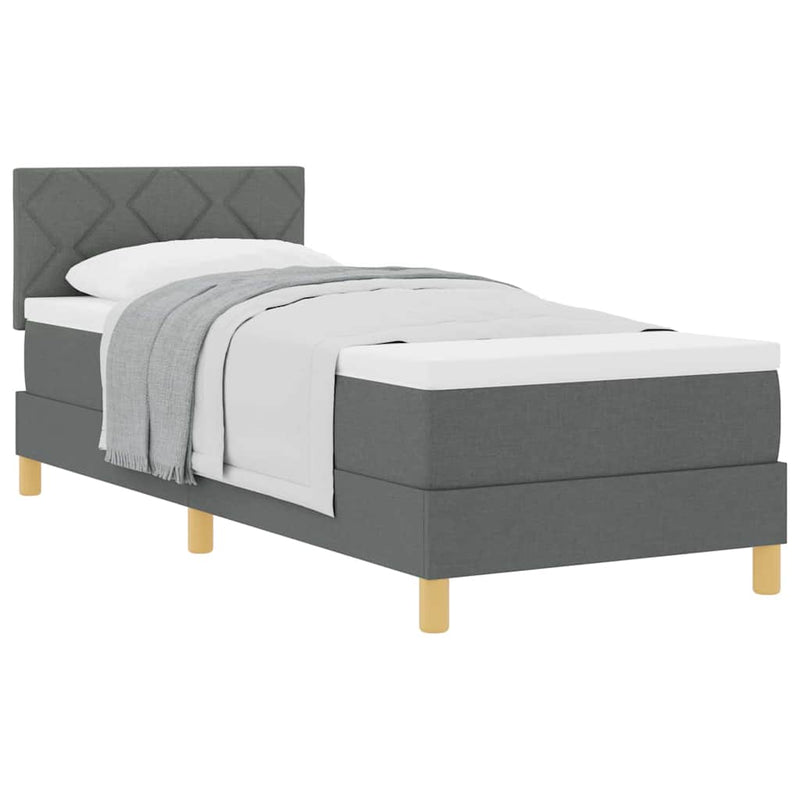 vidaXL Boxspring ágy matraccal Sötétszürke 80 x 200 cm szövet