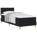 vidaXL Boxrugós ágy párnával fejtámlával Fekete 80 x 200 cm szövet