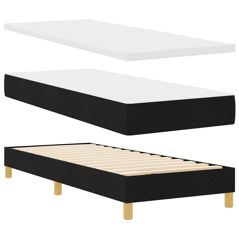 vidaXL Boxspring ágy matraccal matracmal Fekete 80 x 200 cm szövet