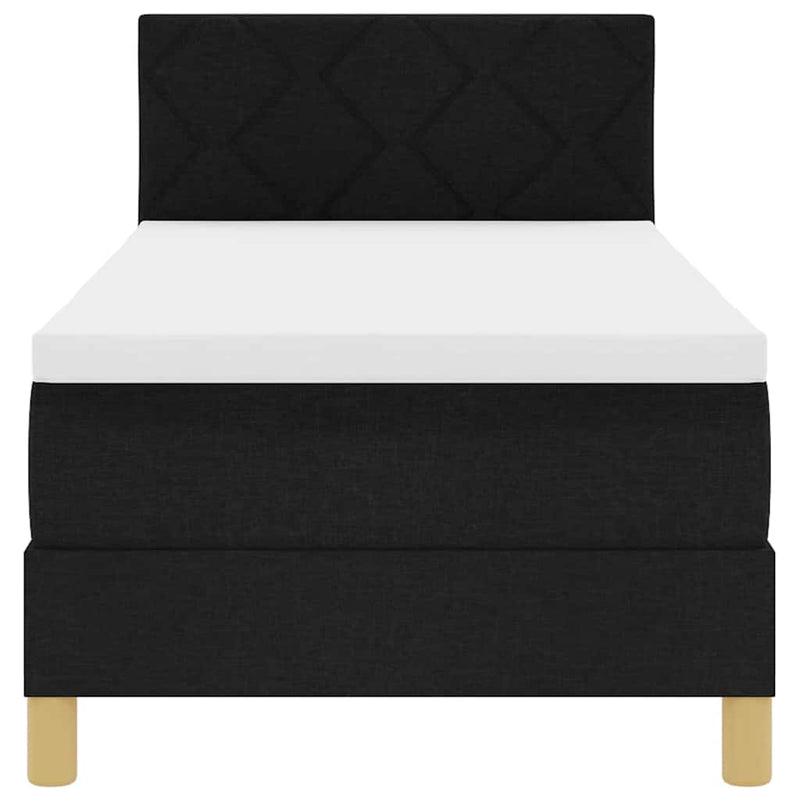 vidaXL Boxspring ágy matraccal matracmal Fekete 80 x 200 cm szövet