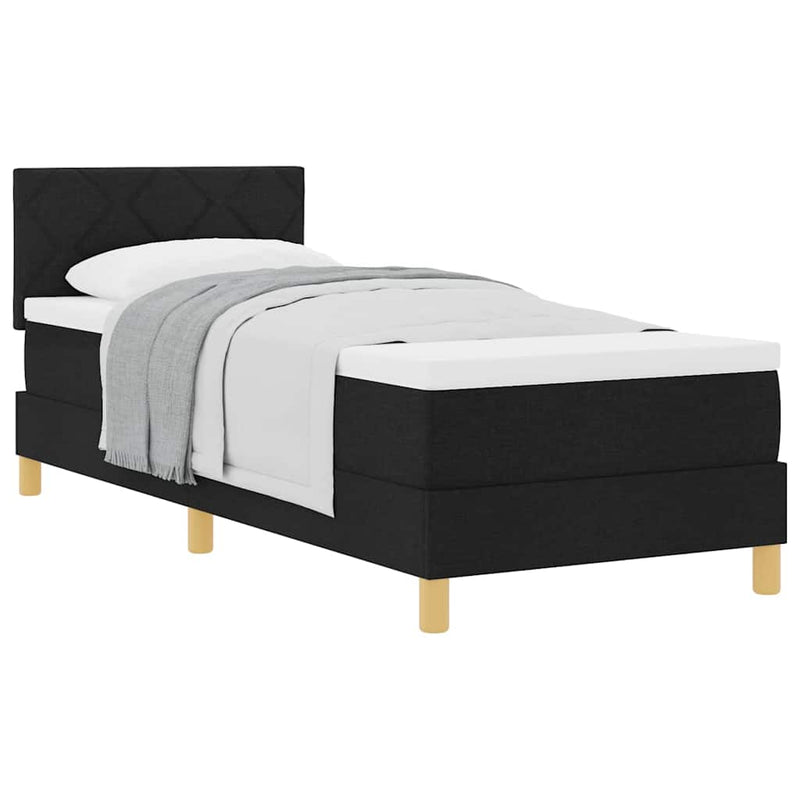 vidaXL Boxspring ágy matraccal matracmal Fekete 80 x 200 cm szövet