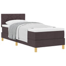 vidaXL Boxrugós ágy párnával Sötét Barna 80 x 200 cm szövet