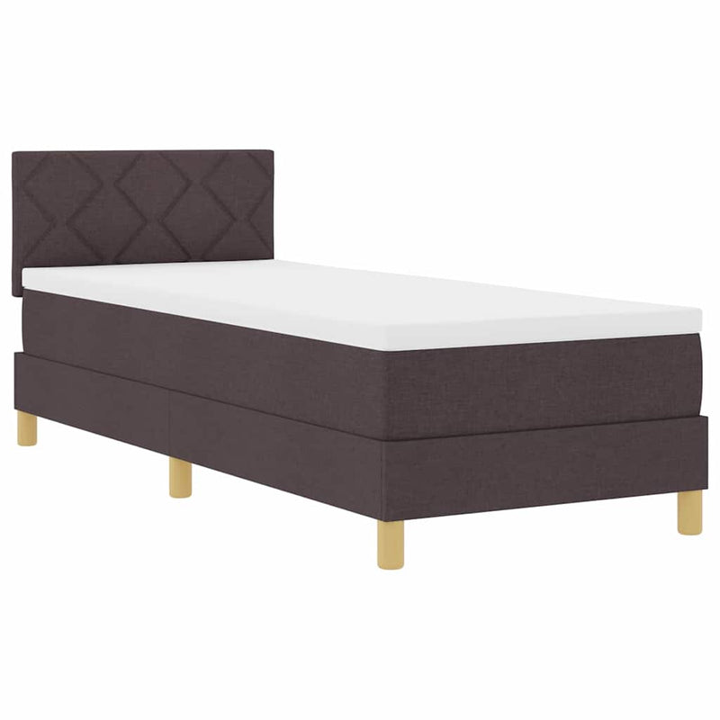 vidaXL Boxspring ágy matraccal matracmal sötétbarna 80 x 200 cm szövet