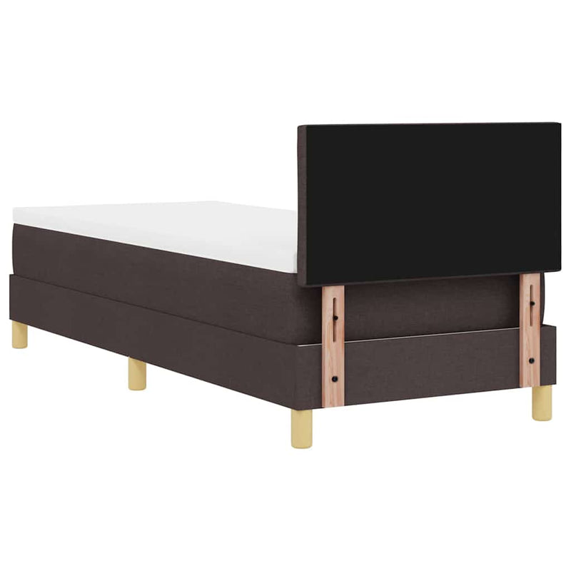 vidaXL Boxspring ágy matraccal matracmal sötétbarna 80 x 200 cm szövet