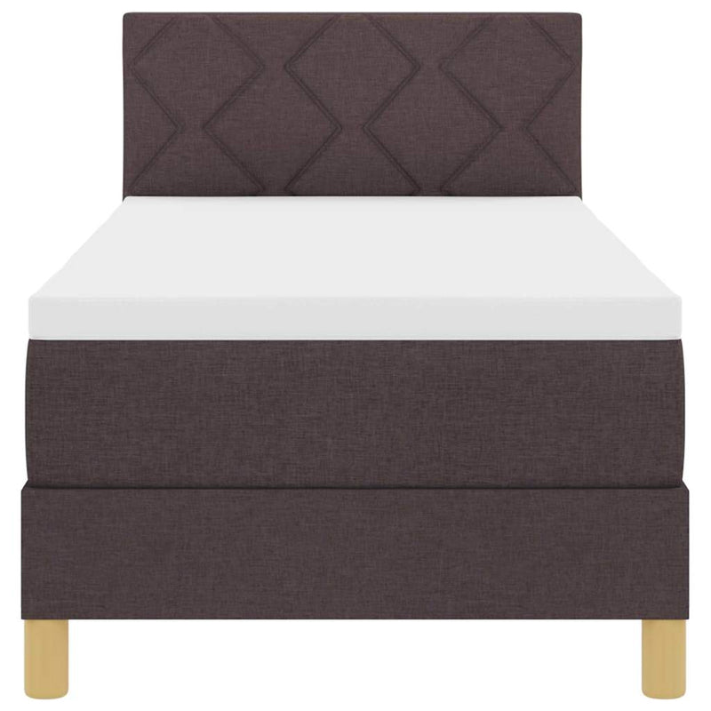 vidaXL Boxspring ágy matraccal matracmal sötétbarna 80 x 200 cm szövet