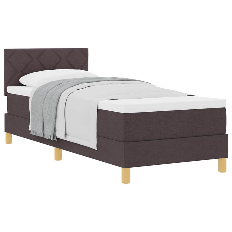vidaXL Boxspring ágy matraccal matracmal sötétbarna 80 x 200 cm szövet