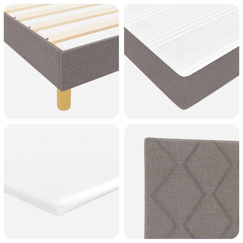 vidaXL Boxspring ágy matraccal matracmal Tópszínű 80 x 200 cm szövet