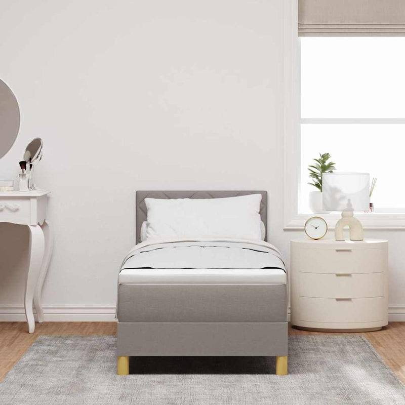 vidaXL Boxspring ágy matraccal matracmal Tópszínű 80 x 200 cm szövet