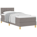 vidaXL Boxrugós ágy párnával fejtámlával Tópszínű 80 x 200 cm szövet