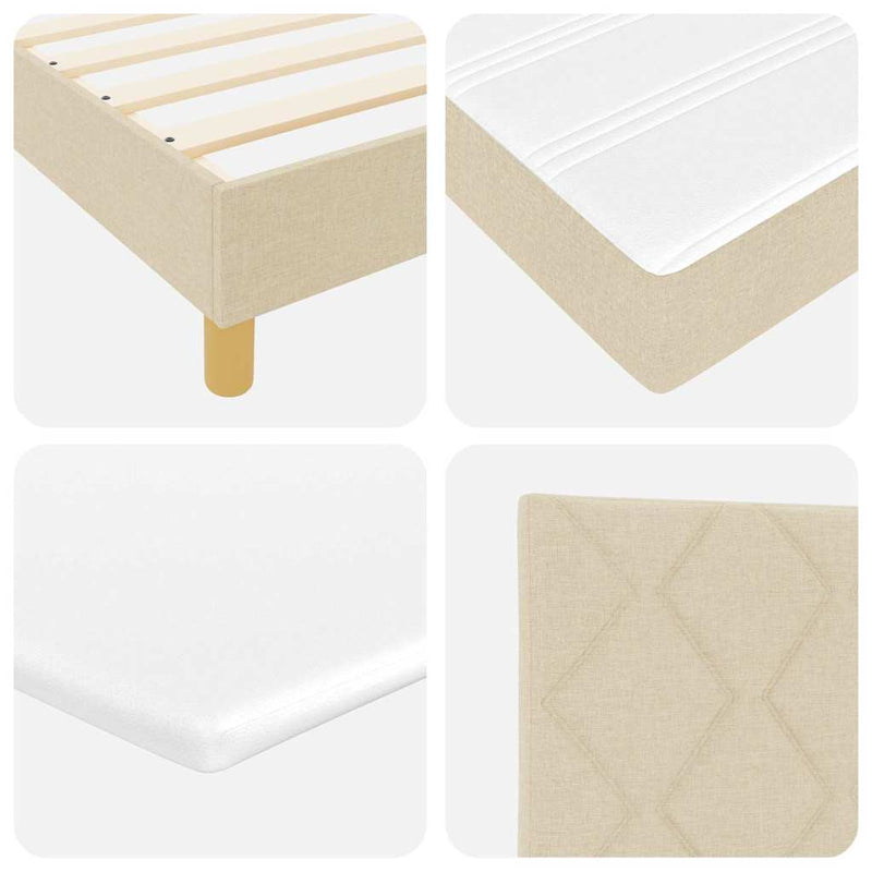 vidaXL Boxspring ágy matraccal matracmal Krém 80 x 200 cm szövet