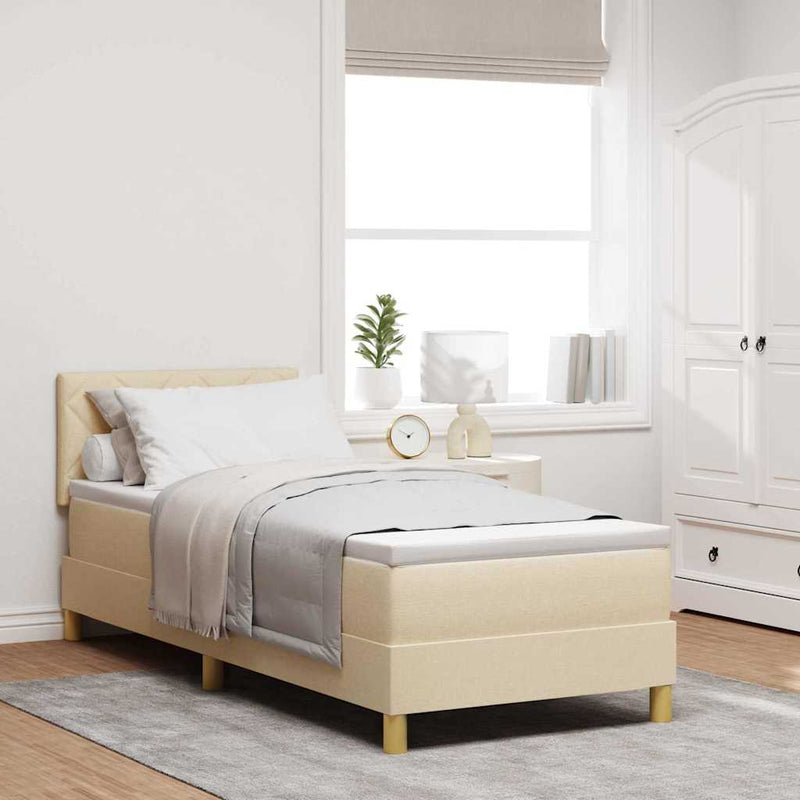 vidaXL Boxspring ágy matraccal matracmal Krém 80 x 200 cm szövet