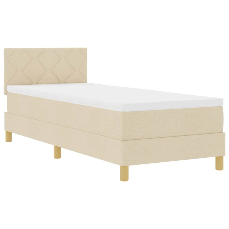 vidaXL Boxspring ágy matraccal matracmal Krém 80 x 200 cm szövet