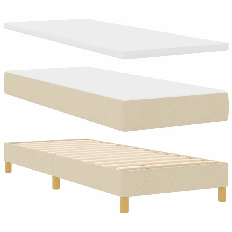 vidaXL Boxspring ágy matraccal matracmal Krém 80 x 200 cm szövet