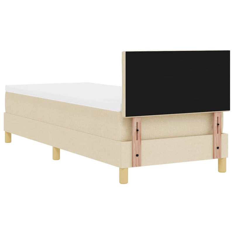 vidaXL Boxspring ágy matraccal matracmal Krém 80 x 200 cm szövet
