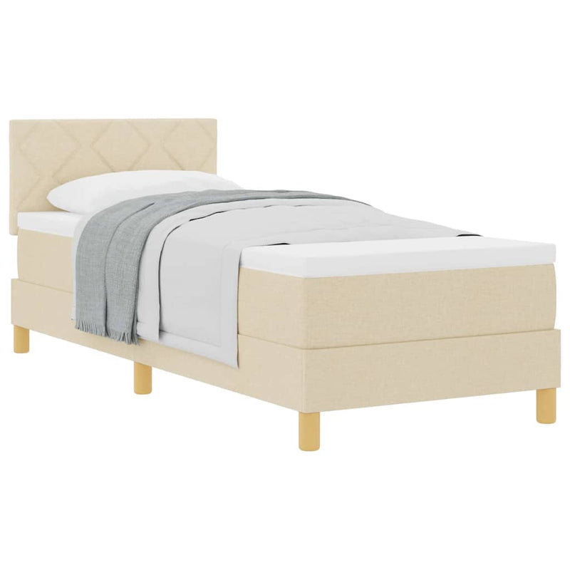 vidaXL Boxspring ágy matraccal matracmal Krém 80 x 200 cm szövet