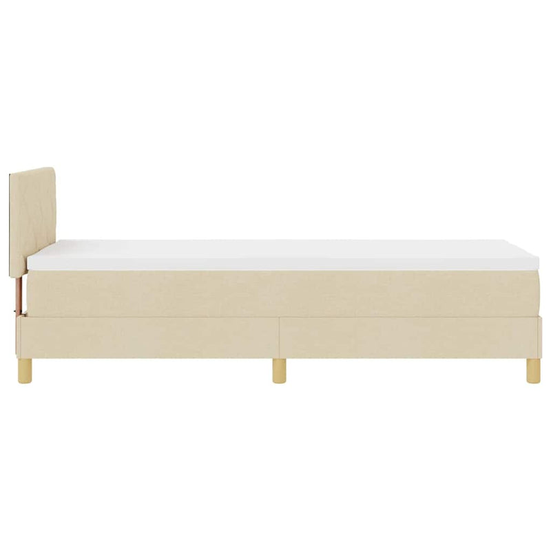 vidaXL Boxspring ágy matraccal matracmal Krém 80 x 200 cm szövet