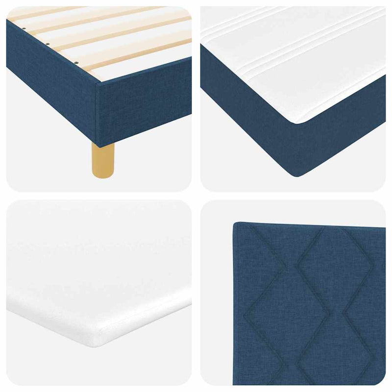 vidaXL Boxspring ágy matraccal matracmal Kék 80 x 200 cm szövet