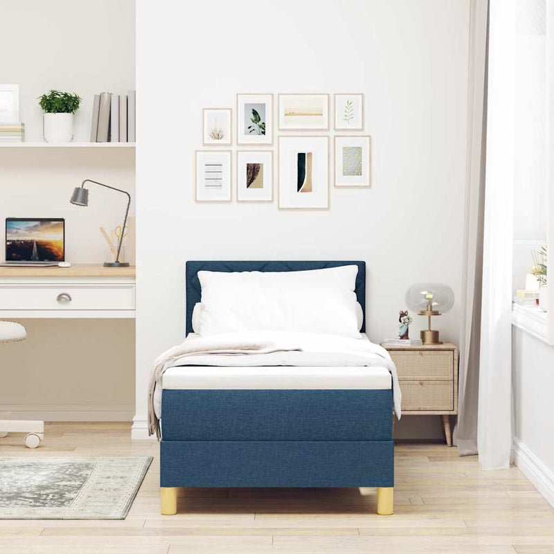 vidaXL Boxspring ágy matraccal matracmal Kék 80 x 200 cm szövet