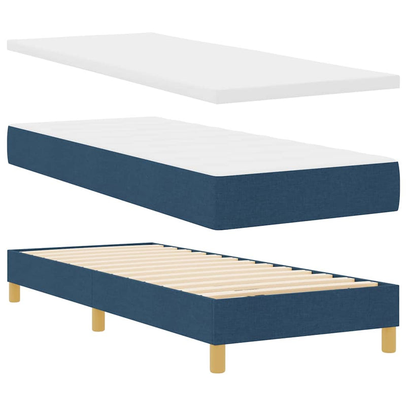 vidaXL Boxspring ágy matraccal matracmal Kék 80 x 200 cm szövet