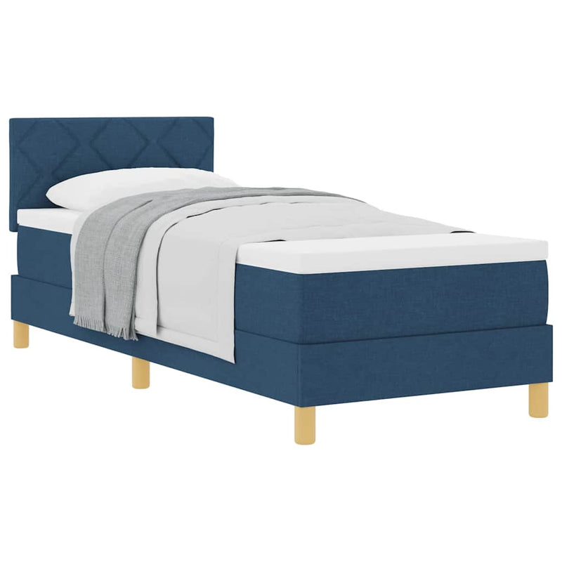 vidaXL Boxspring ágy matraccal matracmal Kék 80 x 200 cm szövet