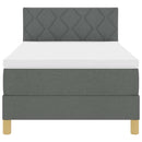 vidaXL Boxspring ágy matraccal Sötétszürke 90 x 190 cm szövet