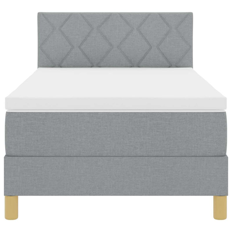 vidaXL Boxspring ágy matraccal Világosszürke 90 x 200 cm szövet