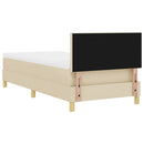 vidaXL Boxrugós ágy párnával fejtámlával Krém 90 x 200 cm szövet