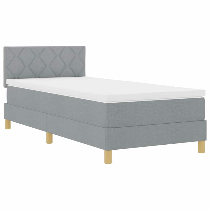 vidaXL Boxspring ágy matraccal Világosszürke 100 x 200 cm szövet
