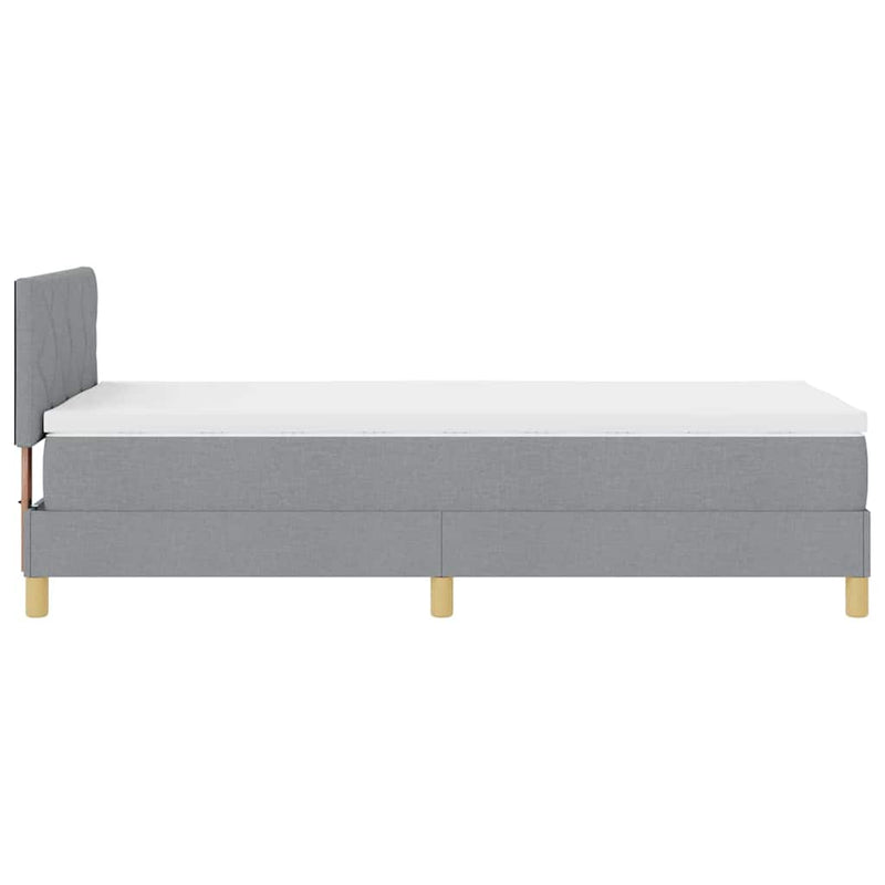 vidaXL Boxspring ágy matraccal Világosszürke 100 x 200 cm szövet