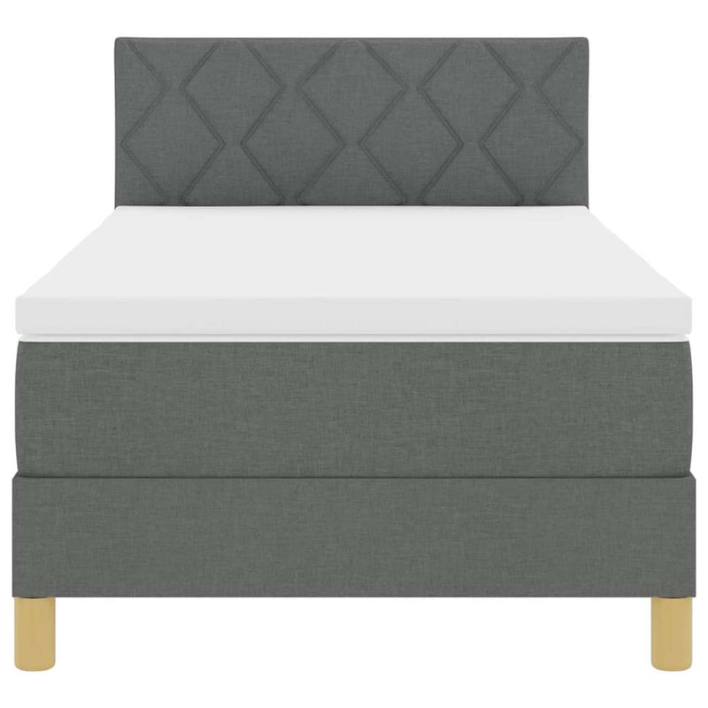 vidaXL Boxspring ágy matraccal Sötétszürke 100 x 200 cm szövet