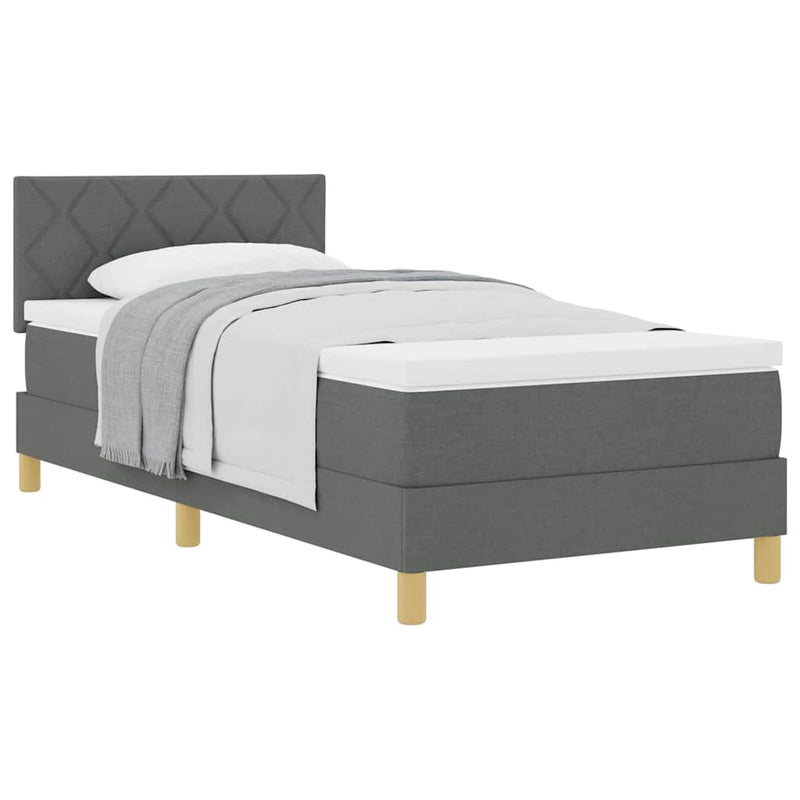 vidaXL Boxspring ágy matraccal Sötétszürke 100 x 200 cm szövet