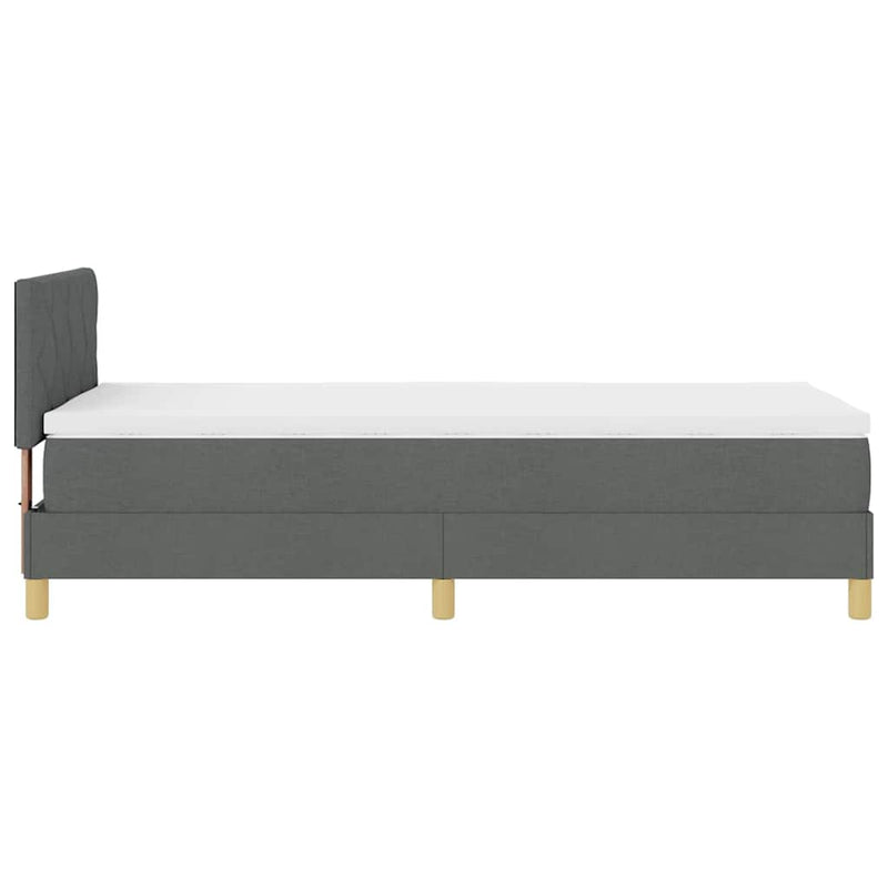 vidaXL Boxspring ágy matraccal Sötétszürke 100 x 200 cm szövet