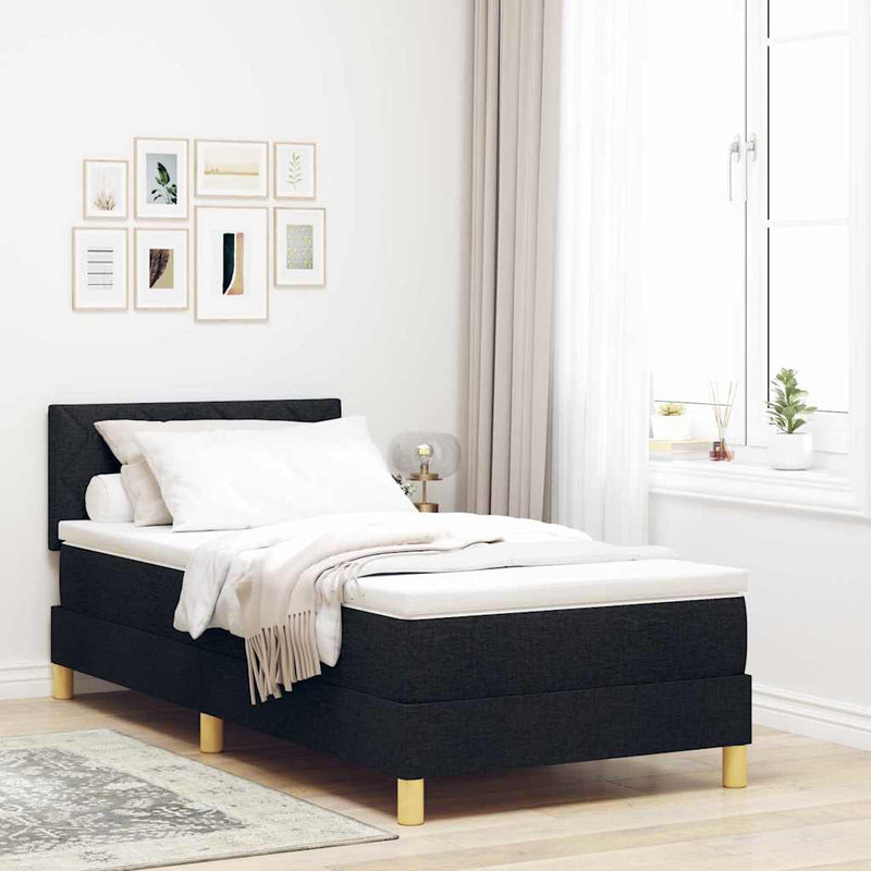 vidaXL Boxspring ágy matraccal matracmal Fekete 100 x 200 cm szövet