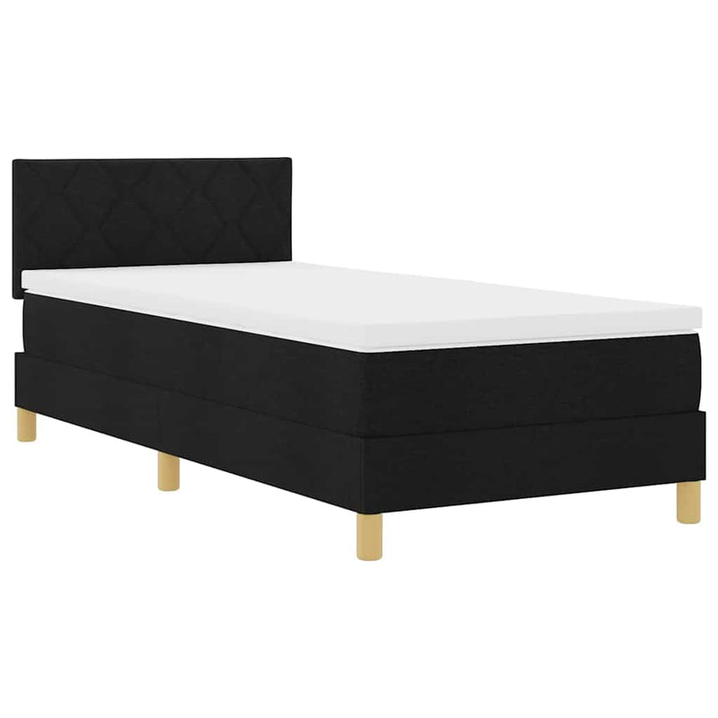 vidaXL Boxspring ágy matraccal matracmal Fekete 100 x 200 cm szövet