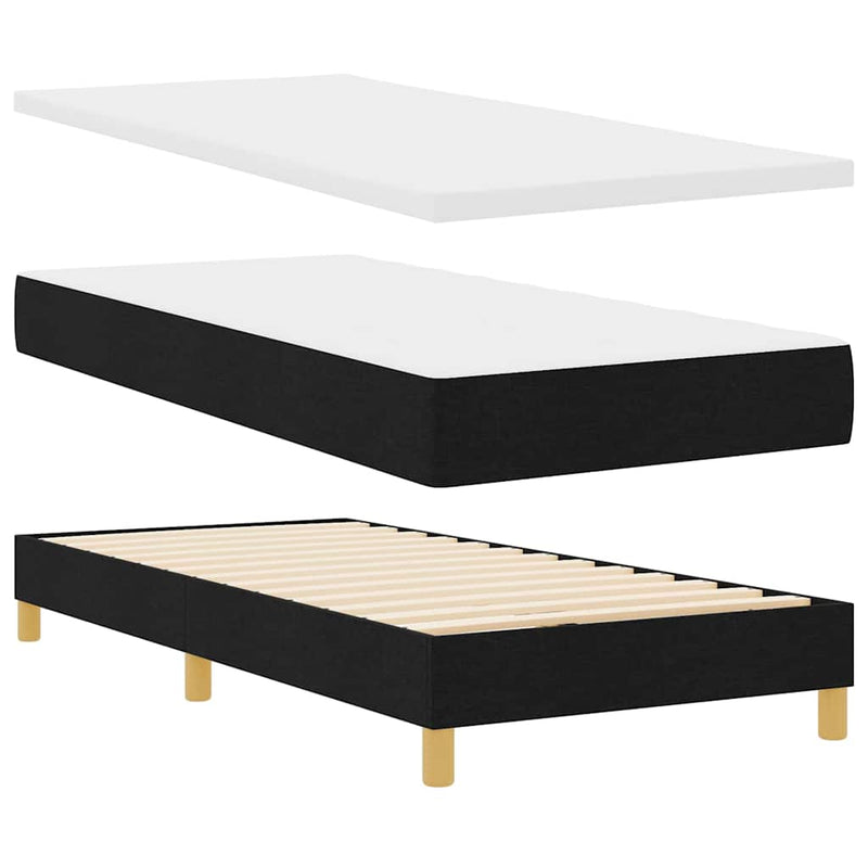 vidaXL Boxspring ágy matraccal matracmal Fekete 100 x 200 cm szövet