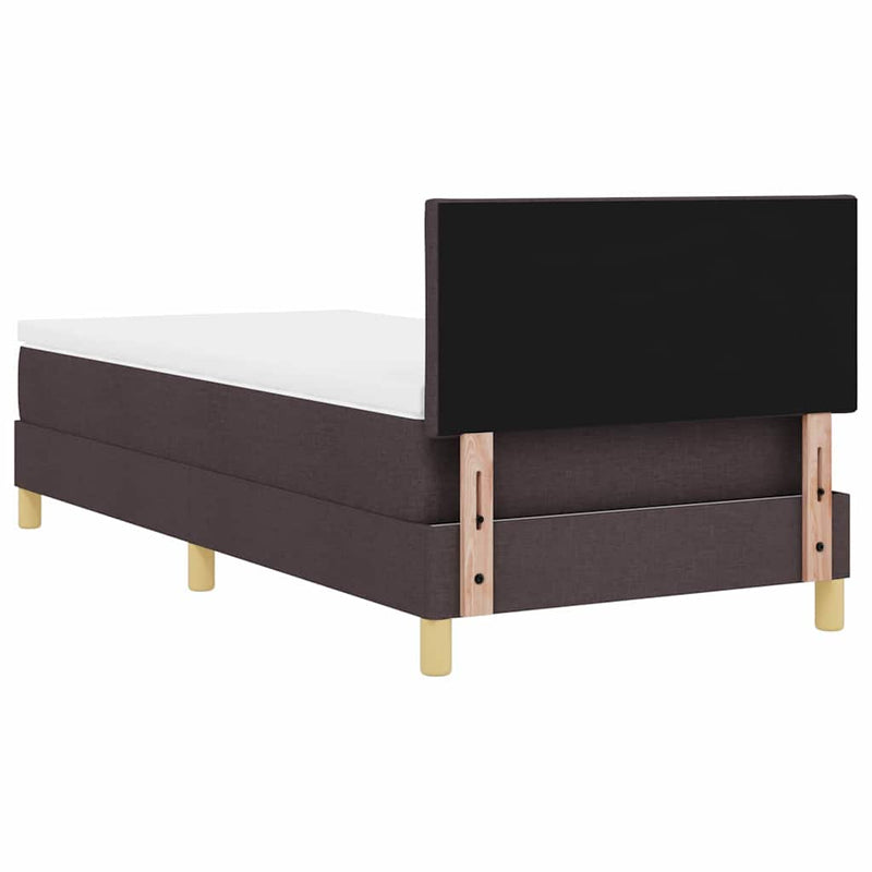 vidaXL Boxspring ágy matraccal sötétbarna 100 x 200 cm szövet